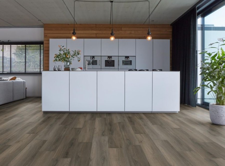 DIJON Dark Grey DRYBACK ( LEVENSLANGE GARANTIE ) / micro-bevel 4v / PVC Vloer / Plak PVC