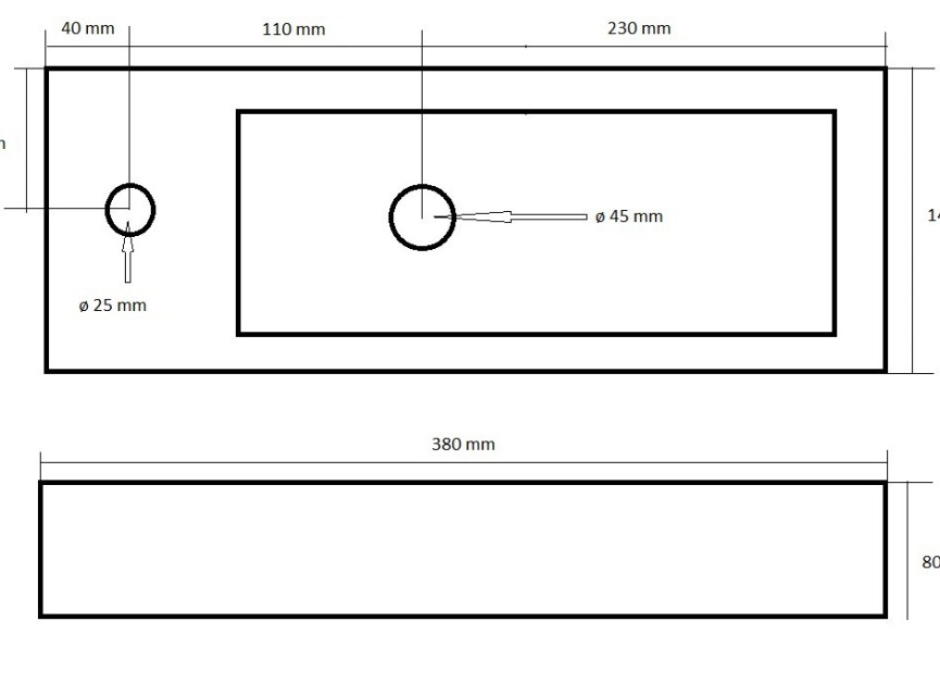 Fontein Queen Links 38x14x8 cm glans-wit