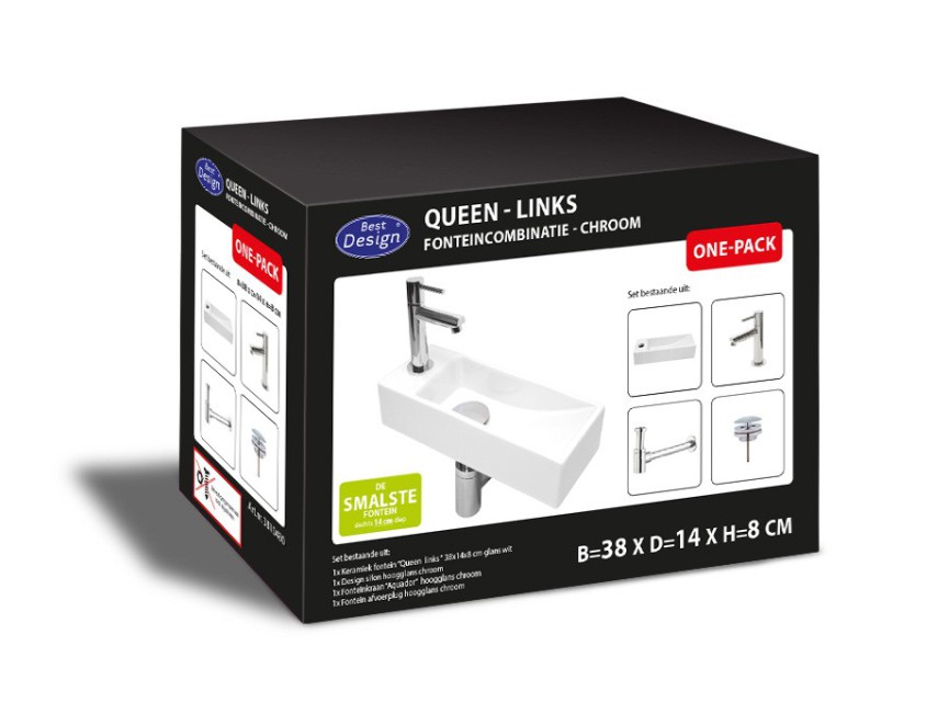 Fonteincombinatie Queen Links glans-wit