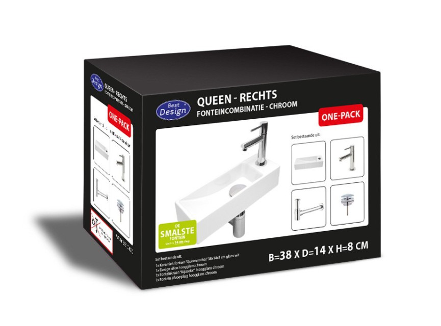 Fonteincombinatie Queen Rechts glans-wit