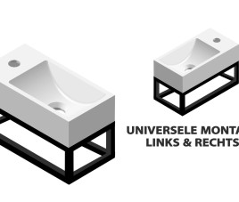 Fontein R-Line L en R inclusief zwart frame met kraangat