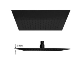 Regendouche vierkant Nero-Brause 300mm x 2 mm mat-zwart