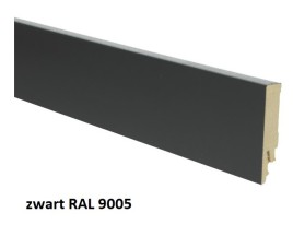 MDF Blok Model ZWART Ral 9005 Plint 14x70mm / Lengte 2400mm