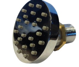 Muur sproeier (zij jet) Rounduip chroom 50mm