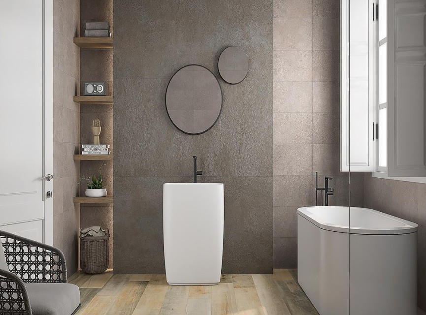 Sonoma Honey 22.5x180 / Gerectificeerd en R10 Antislip Vloertegel en Wandtegel / Keramisch Houtlook Steigerhout / Keramisch Parket