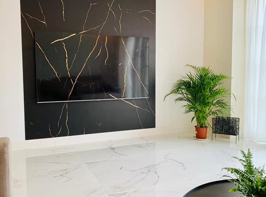 Statuario Brillo Marmerlook 90x90 Hoogglans Vloertegel Woonkamer / Extra groot formaat