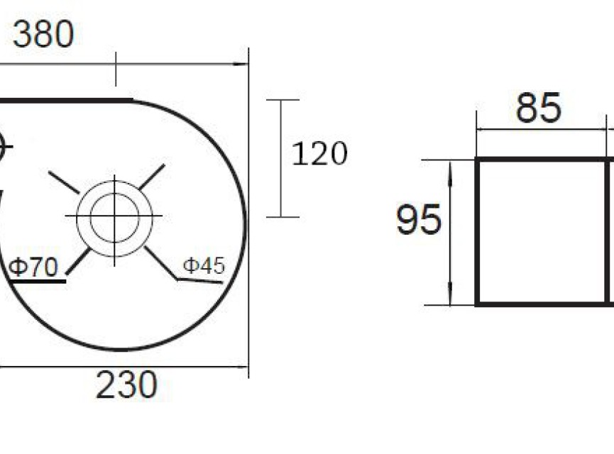 Fontein Step Links 38x23x9.5cm glans-wit