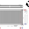 40x120 cm Type 22 - 1936 Watt - Oppio Paneelradiator Compact 6 gegroefde voorzijde - Wit (Ral 9016)