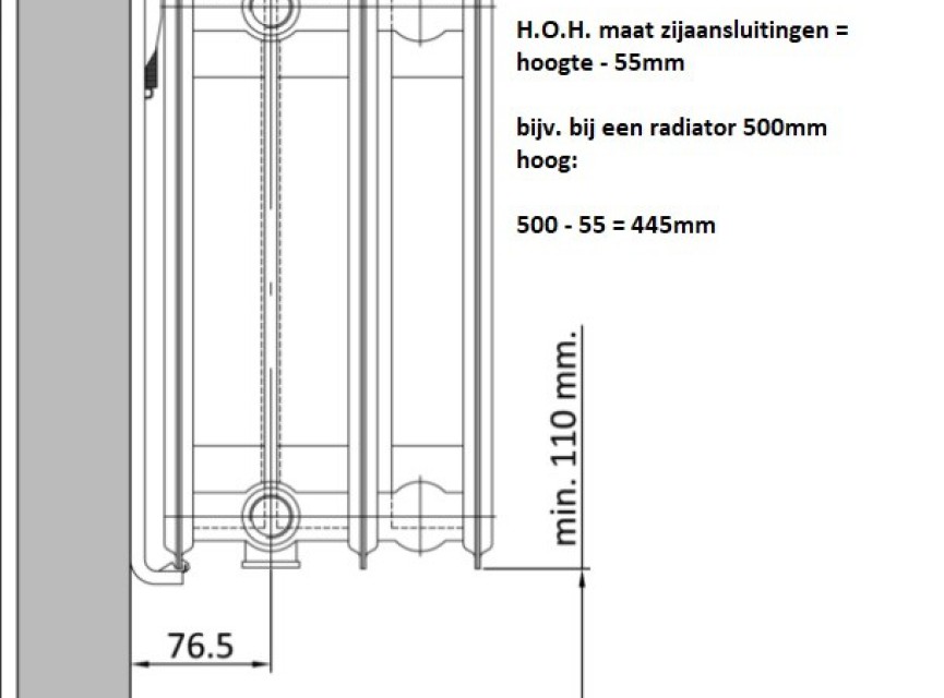 50x60 cm Type 33 - 1652 Watt - ECA Paneelradiator Compact 8 vlakke voorzijde - Wit (Ral 9016)