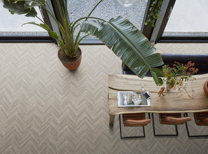 Floorlife / Ambiant YUP Herringbone Visgraat PVC Plak Dryback 9074253319 light grey