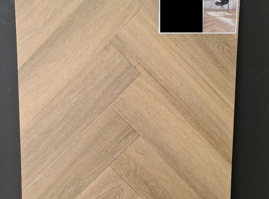BONN Herringbone visgraat pvc dryback micro-bevel 4V - Natural