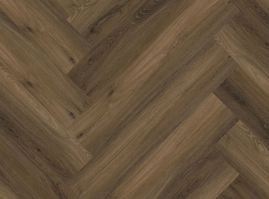 BONN Herringbone visgraat pvc silent rigid click micro-bevel 4V - Warm Brown 