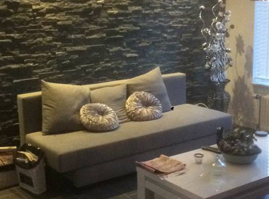 Mosel ZWART GLITTER Brickstone , Natuursteen Strip , Steenstrips Oftewel Stone Panel