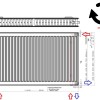 40x120 cm Type 22 - 1936 Watt - Oppio Paneelradiator Compact 6 geribbelde voorzijde - Wit (Ral 9016)