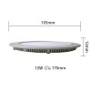 LED Downlight Slim - Inbouw Rond 15W - Warm Wit 2700K - Mat Wit Aluminium - Ø195mm