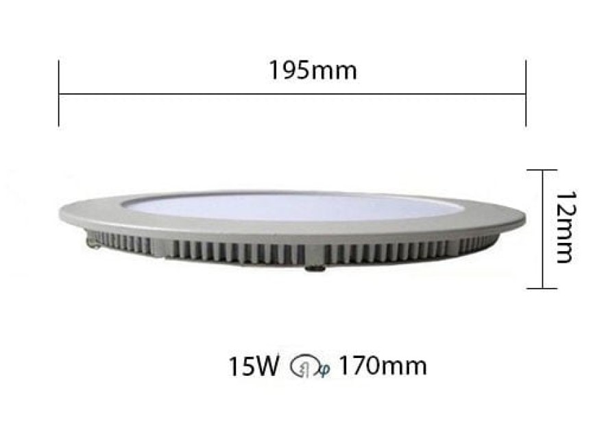 LED Downlight Slim - Inbouw Rond 15W - Warm Wit 2700K - Mat Wit Aluminium - Ø195mm