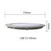LED Downlight Slim - Inbouw Rond 12W - Helder/Koud Wit 6400K - Mat Wit Aluminium - Ø170mm