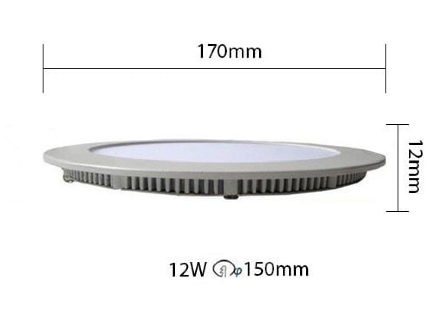 LED Downlight Slim - Inbouw Rond 12W - Helder/Koud Wit 6400K - Mat Wit Aluminium - Ø170mm
