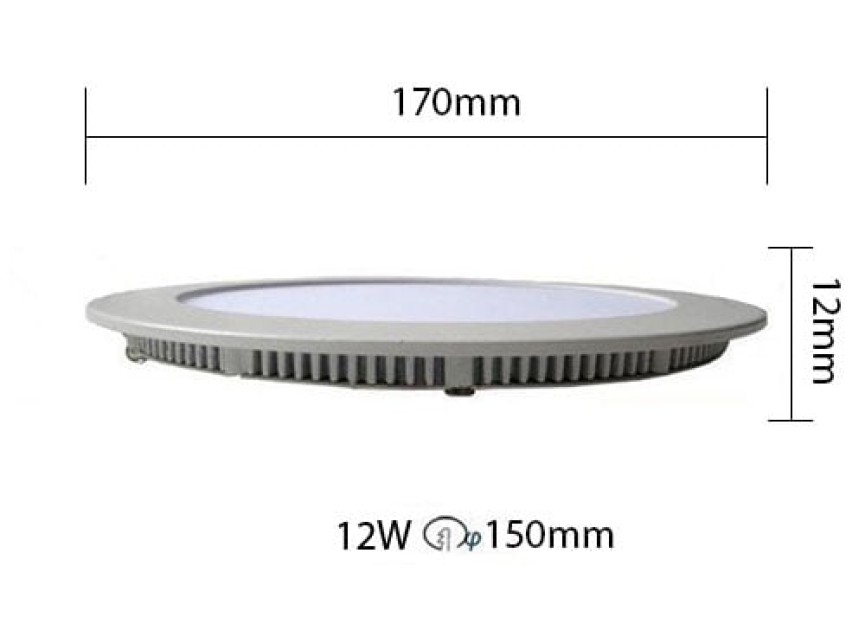 LED Downlight Slim - Inbouw Rond 12W - Warm Wit 2700K - Mat Wit Aluminium - Ø170mm