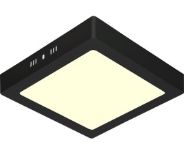LED Downlight - 18W - Warm Wit 3000K - Mat Zwart - Opbouw - Vierkant - Aluminium - 225mm
