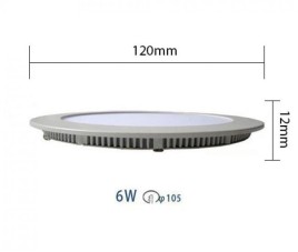 LED Downlight Slim - Inbouw Rond 6W - Dimbaar - Warm Wit 2700K - Mat Wit Aluminium - Ø120mm
