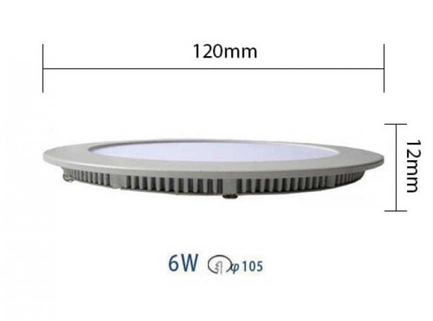 LED Downlight Slim - Inbouw Rond 6W - Dimbaar - Warm Wit 2700K - Mat Wit Aluminium - Ø120mm