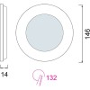 LED Downlight Slim - Inbouw Rond 9W - Warm Wit 2700K - Mat Wit - Aluminium - Ø146mm
