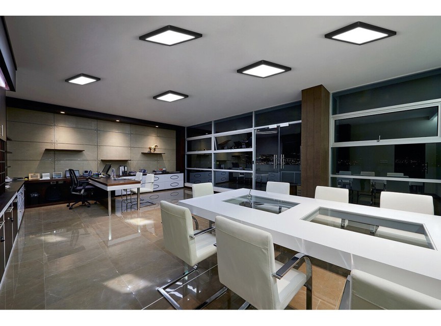 LED Paneel - 30x30 - 24W - Natuurlijk Wit 4200K - Mat Zwart - Opbouw - Vierkant - Aluminium