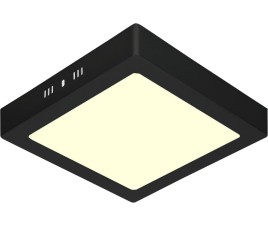 LED Paneel - 30x30 - 24W - Warm Wit 3000K - Mat Zwart - Opbouw - Vierkant - Aluminium