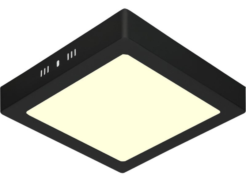 LED Paneel - 30x30 - 24W - Warm Wit 3000K - Mat Zwart - Opbouw - Vierkant - Aluminium