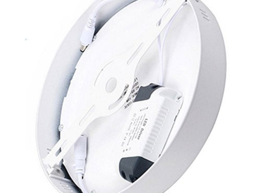 LED Downlight - Opbouw Rond 12W - Helder/Koud Wit 6400K - Mat Wit Aluminium - Ø170mm