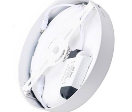 LED Downlight - Opbouw Rond 18W - Helder/Koud Wit 6400K - Mat Wit Aluminium - Ø225mm