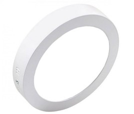 LED Downlight - Opbouw Rond 18W - Helder/Koud Wit 6400K - Mat Wit Aluminium - Ø225mm