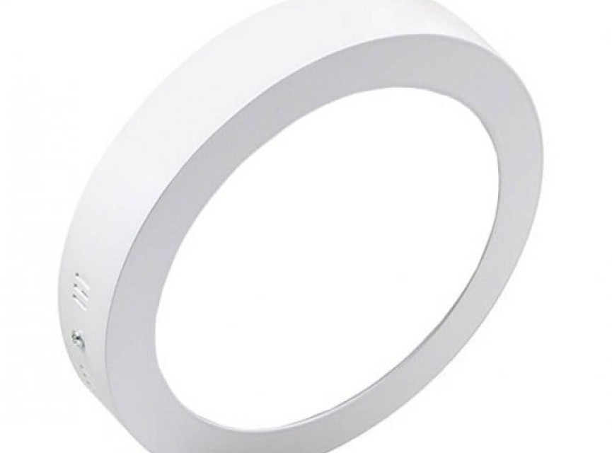 LED Downlight - Opbouw Rond 18W - Helder/Koud Wit 6400K - Mat Wit Aluminium - Ø225mm