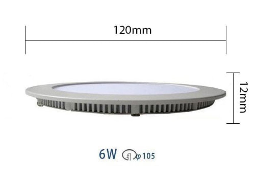 LED Downlight Slim - Inbouw Rond 6W - Warm Wit 2700K - Mat Wit Aluminium - Ø120mm