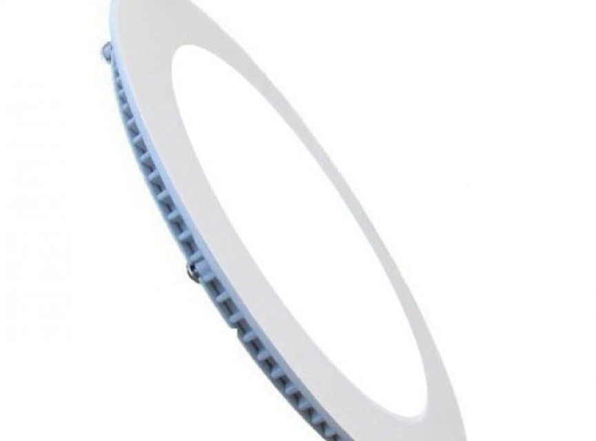 LED Downlight Slim - Inbouw Rond 12W - Helder/Koud Wit 6400K - Mat Wit Aluminium - Ø170mm