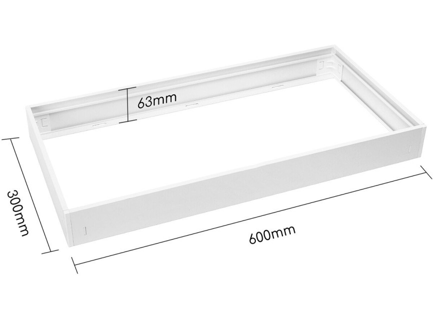 LED Paneel Opbouw Frame - Velvalux - 30x60 - Aluminium - Rechthoek - Wit
