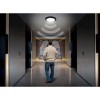 LED Plafondlamp met Bewegingssensor + Dag en Nacht Sensor - 18W - Aanpasbare Kleur CCT - 360° Zichthoek - Opbouw/Inbouw - Rond - Mat Zwart