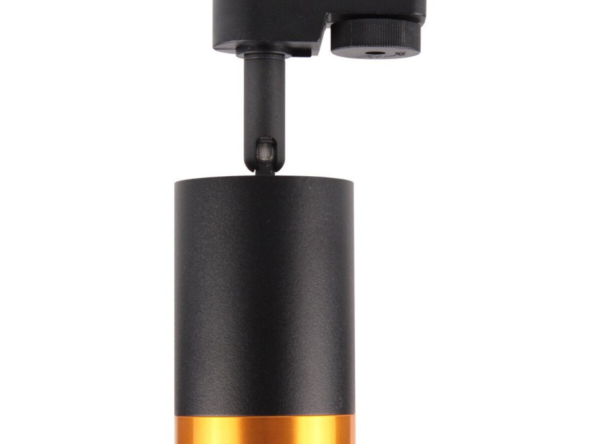 LED Railverlichting - Track Spot - Prixa Trin - GU10 Fitting - 1 Fase - Rond - Zwart/Goud - Aluminium