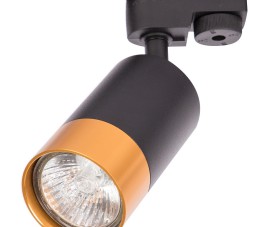 LED Railverlichting - Track Spot - Prixa Trin - GU10 Fitting - 1 Fase - Rond - Zwart/Goud - Aluminium
