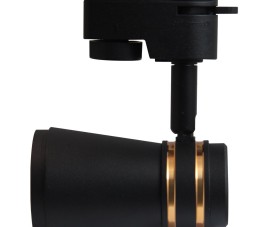 LED Railverlichting - Track Spot - Prixa Tron - GU10 Fitting - 1 Fase - Rond - Zwart/Goud - Aluminium