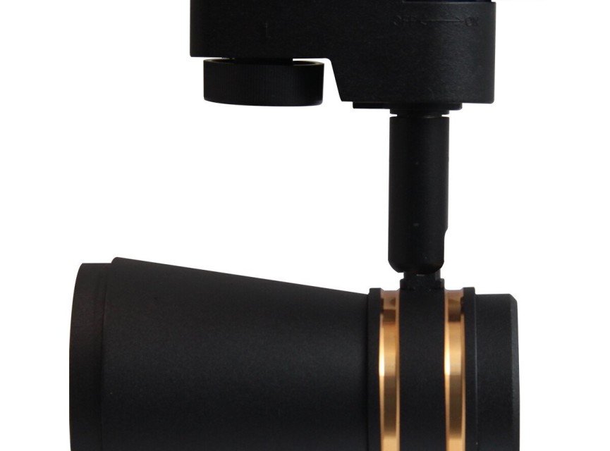 LED Railverlichting - Track Spot - Prixa Tron - GU10 Fitting - 1 Fase - Rond - Zwart/Goud - Aluminium