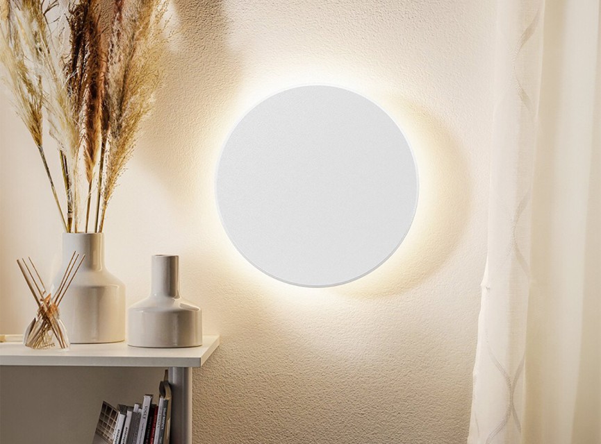 LED Wandlamp - Brinton Plinto - 8W 760lm - Aanpasbare Lichtkleur CCT - Rondom Verlicht - Voor Buiten en Binnen - Waterdicht IP65 - Rond - Wit