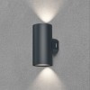 LED Wandlamp - Brinton Victa - Up & Down - 18W 1780lm - Aanpasbare Lichtkleur CCT - Voor Buiten en Binnen - Waterdicht IP65 - Rond - Antraciet