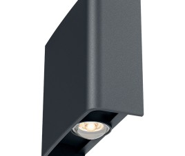 LED Wandlamp - Brinton Victo - Up & Down - 2W 180lm - Aanpasbare Lichtkleur CCT - Voor Buiten en Binnen - Waterdicht IP65 - Rechthoek - Antraciet
