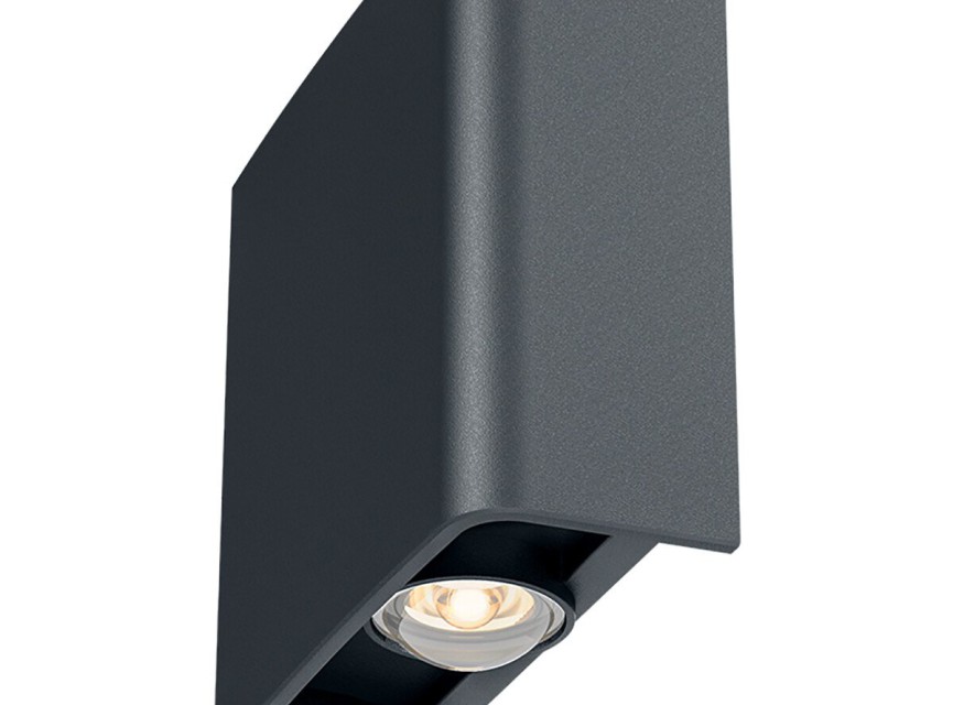 LED Wandlamp - Brinton Victo - Up & Down - 2W 180lm - Aanpasbare Lichtkleur CCT - Voor Buiten en Binnen - Waterdicht IP65 - Rechthoek - Antraciet