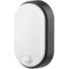 LED Wandlamp met Sensor - Kozolux Porta - 15W 1200lm - Aanpasbare Lichtkleur 3in1 CCT - IP54 - Ovaal - Zwart