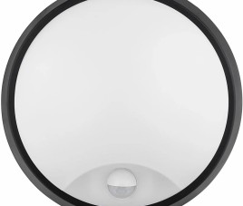 LED Wandlamp met Sensor - Kozolux Sorta - 20W 1600lm - Aanpasbare Lichtkleur 3in1 CCT - IP54 - Rond - Zwart