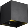 LED Wandlamp - Tuinverlichting - Trion Taner - 5W - Warm Wit 3000K - Oplaadbare batterijen - Schemeringsensor - Vierkant - Mat Zwart - Metaal