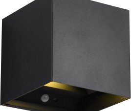 LED Wandlamp - Tuinverlichting - Trion Taner - 5W - Warm Wit 3000K - Oplaadbare batterijen - Schemeringsensor - Vierkant - Mat Zwart - Metaal
